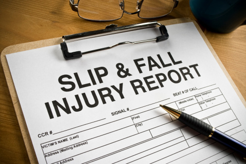 Blank form for a slip and fall injury.