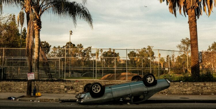 A crashed car