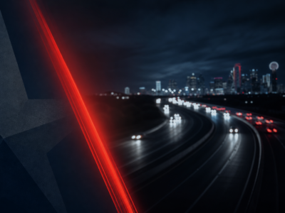 Auto accident lawyer Texas - dark highway with red accent lights