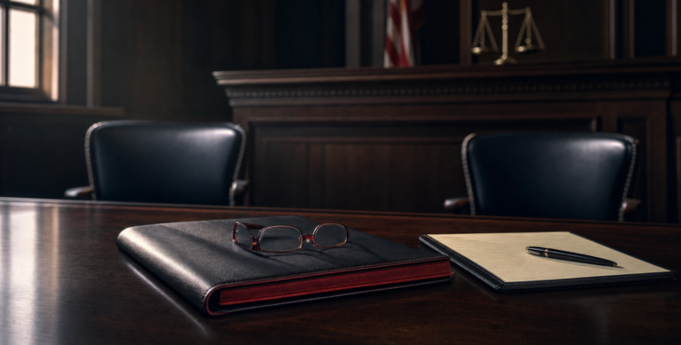 Dark legal desk with case files used as header for a Texas car accident injury claim guide