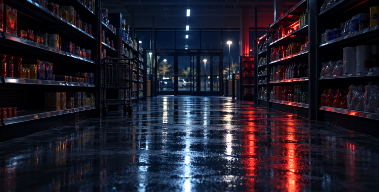 Feizy Law | Walmart Incident Report After an Injury in Texas: What Shoppers Need to Know Dark grocery aisle after a store injury, illustrating why a Walmart incident report matters