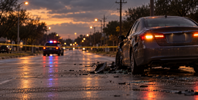 Quiet dusk scene after a North Texas crash, used as header for accidental death lawyer guide